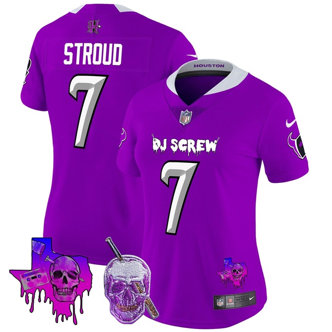 Women's Houston Texans #7 C.J. Stroud Purple F.U.S.E. DJ Screw Vapor Limited Stitched Football Jersey (Run Small)